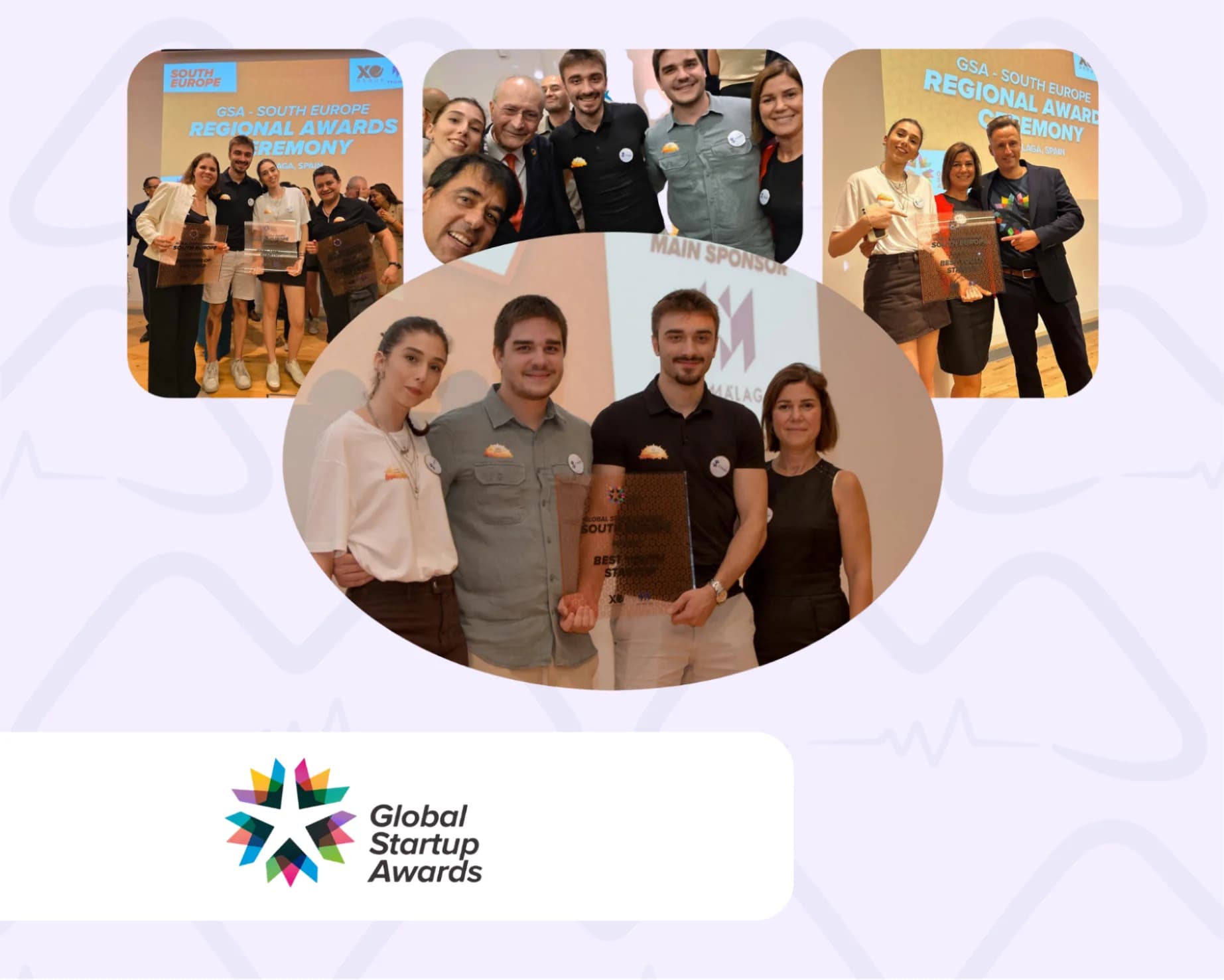 The Dr.Medkit team at the Global Startup Awards South Europe ceremony in Málaga
